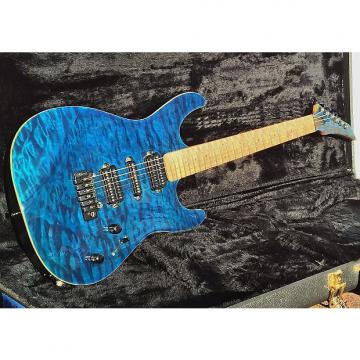 Custom Carvin-Contour 66 . C66-Blue-Quilt-HSH-5-way-Maple-neck-Wilkinson-SS-frets-NICE Gig Bag