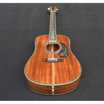 Custom Handmade Deluxe Dreadnought Solid Koa Wood Acoustic guitar