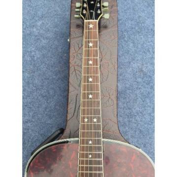 Custom J180 6 Strings Black Pearloid Pickguard Star Inlays Acoustic Guitar