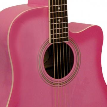2013 Kona Pretty Pink Acoustic Dreadnought Cutaway Guitar