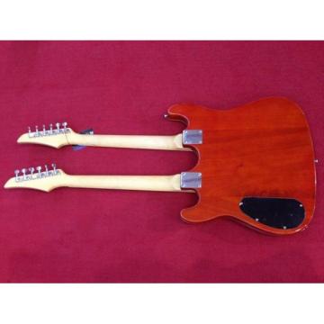 Custom Ibanez JEM 7V Sunburst Double Neck Acoustic Electric 6 6 Strings Guitar