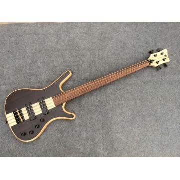 Custom Shop Warwick Corvette 4 Strings Brown Electric Bass Fretless No Inlays