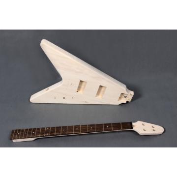 Custom Shop Unfinished flying V guitarra Electric Bass Kit