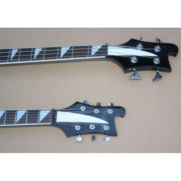 Custom Shop 4003 Double Neck Black 4 String Bass 6 String Guitar