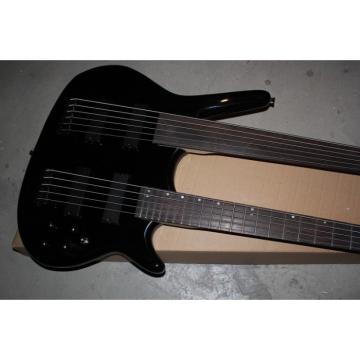 Custom Double Neck Black 5 6 Strings Bass