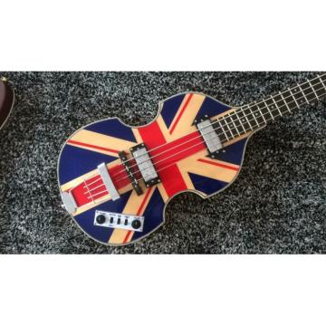 Custom Hofner Jubilee Union Jack Paul Mcartney Violin 4 String Bass Guitar