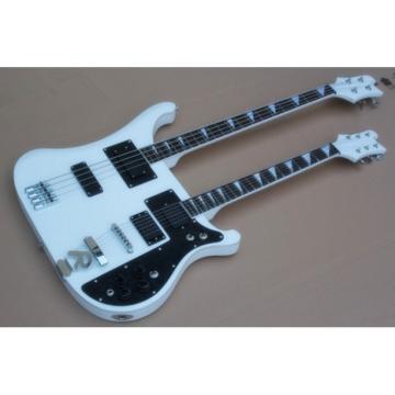 Custom Built 4080 Double Neck Geddy Lee White 4 String Bass 6/12 String Guitar