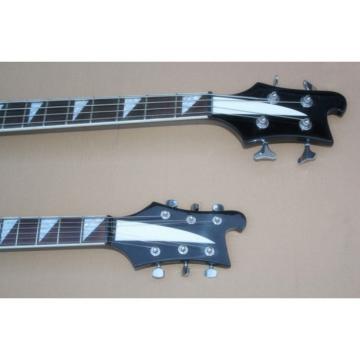 Custom 4080 Double Neck Geddy Lee Jetglo Black 4 String Bass 6/12 String Guitar