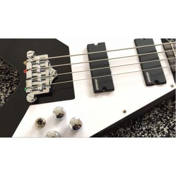Custom Black guitarra Flying V 120 4 String Bass Hard Case With Logo