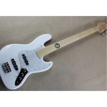 Custom Shop White Reverse Headstock Geddy Lee 4 String Jazz Bass