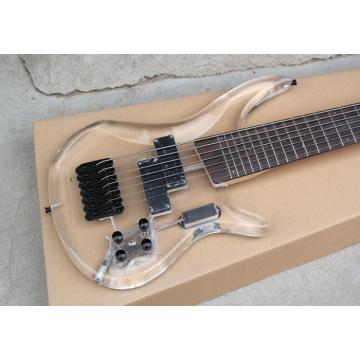 Custom Shop H&amp;S Sequoia 7 String Acrylic Bass Blue LED Light Fretboard