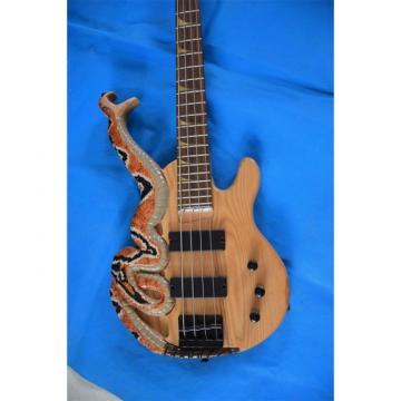 Custom 4 String Cobra Snake Hand Painted Electric Bass Carved Japan Parts