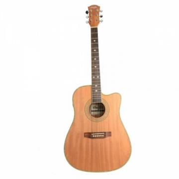 Shuffle 41&quot; Cutaway Electric Acoustic Guitar Coffee with Pick Strings