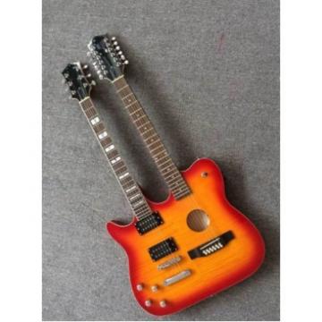 Custom Telecaster 6 String 12 String Electric Guitar Double Neck Sunburst Left Handed