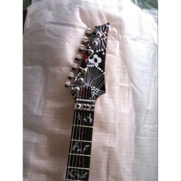 Custom Shop Ibanez Black Flower Pattern JEM 77 Electric Guitar 7 String