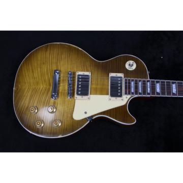 Custom Shop Gloss Relic LP Electric Guitar Maple Country Tobacco Body Top