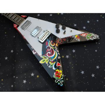 Custom Shop Flower Jimi Hendrix Flying V Electric Guitar