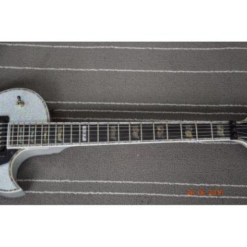 Custom Shop 3 Pickups ESP Silver Dust Sparkle Electric Guitar Abalone