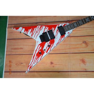 Custom Built Dan Jacobs Flying V ESP LTD Blood Spatter Electric Guitar