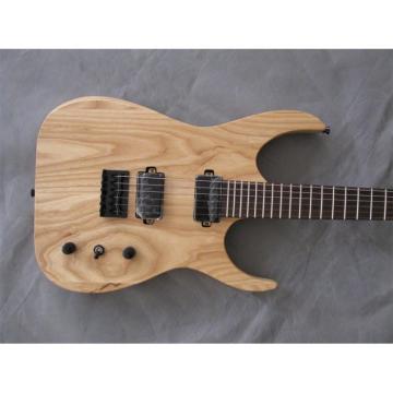 Custom Shop Black Machine 6 String Natural Wood Electric Guitar