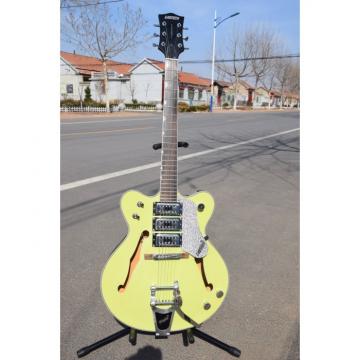 Project Hunter Green Back Cream Front Wider Double Cutaway Gretsch Guitar