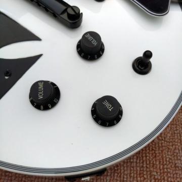 Custom Shop ESP Metallica James Hetfield Iron Cross  White w/ Stripes Graphic Guitar