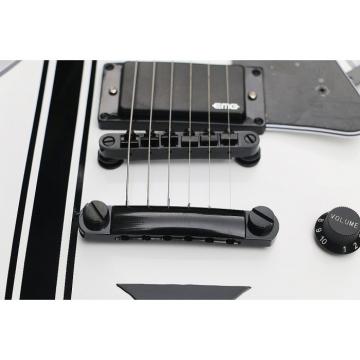 Custom ESP Metallica James Hetfield Iron Cross  Snow White w/ Stripes Graphic Guitar