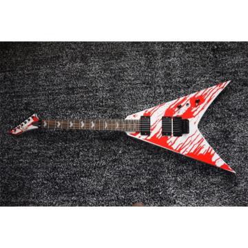 Custom Built Dan Jacobs Flying V ESP LTD Blood Spatter Guitar