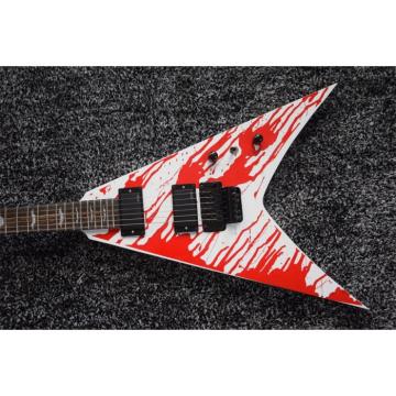 Custom Built Dan Jacobs Flying V ESP LTD Blood Spatter Guitar