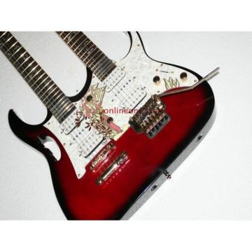 Custom JEM7V Red Black Double Neck 6/12 Strings Electric Guitar
