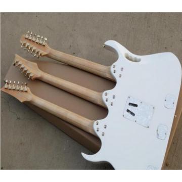 Custom Ibanez White JEM 7V Triple Neck 6/6/12 Strings Guitar