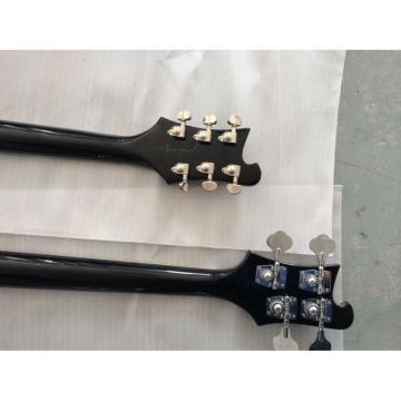 Custom 4080 Double Neck Geddy Lee Black 4 String Bass 6/12 String Option Guitar