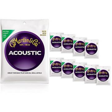 Martin M170 80/20 Bronze Extra Light 10-Pack Acoustic Guitar Strings