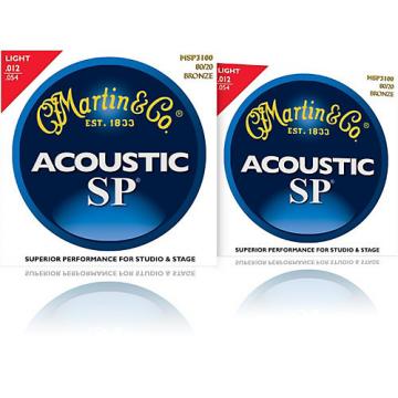 Martin MSP3100 SP 80/20 Bronze Light 2-Pack Acoustic Guitar Strings