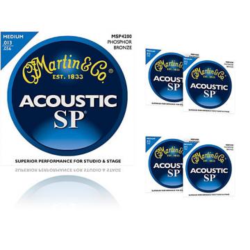 Martin MSP4200 Phosphor Bronze Medium Acoustic Guitar Strings (5 Pack)