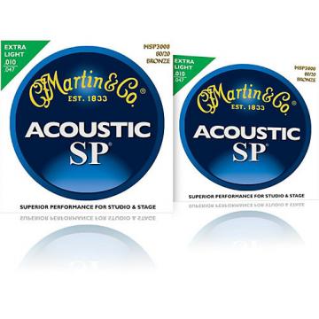 Martin MSP3000 SP 80/20 Bronze Extra Light 2-Pack Acoustic Guitar Strings