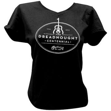 Martin Dreadnought Centennial V-Neck Ladies T-Shirt XX Large Black