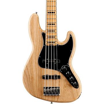 Fender American Elite Jazz Bass V, Maple Electric Bass Guitar Natural