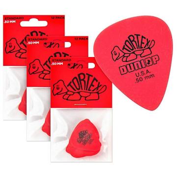 Dunlop Tortex Standard Guitar Picks Regular .50 mm 1 Dozen - Buy Two Get One FREE .50 mm Dozen