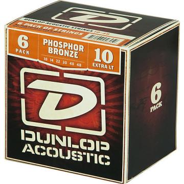 Dunlop Phosphor Bronze Acoustic Guitar Strings Xtra Light 6-Pack