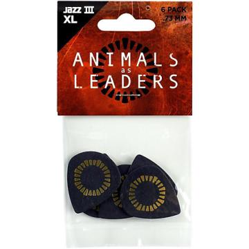 Dunlop Animals As Leaders Tortex Jazz III XL, Black, Guitar Picks .73 mm 6 Pack