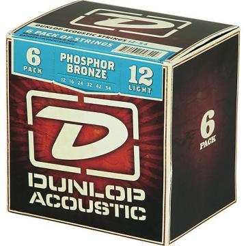 Dunlop Phosphor Bronze Acoustic Guitar Strings Light 6-Pack
