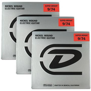 Dunlop Super Bright Nickel Wound 8-String Electric Guitar Strings (9-74) 3-Pack