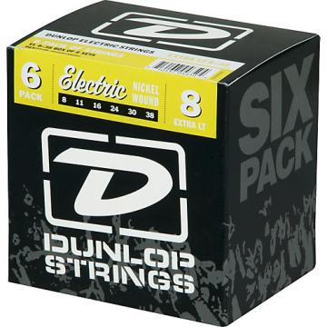 Dunlop Nickel Plated Steel Electric Guitar Strings Extra Light 6-Pack