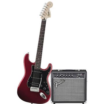 Squier Affinity Series HSS Stratocaster Electric Guitar Pack with 15G Amplifier Candy Apple Red