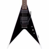 B.C. Rich Junior V with Double Locking Tremolo Electric Guitar Black With White Bevel
