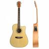 Shuffle 41&quot; Cutaway Electric Acoustic Guitar Wood Color with Pick Strings #2 small image