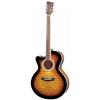 Jay Turser JTA424Q-CET Series Acoustic Guitar Left Handed - Tobacco Sunburst