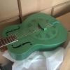 Green Brass Body O Single Cone Acoustic Resonator Resophonic Guitar