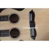 Custom Shop Natural Finish Double Neck Acoustic Electric Guitar #4 small image